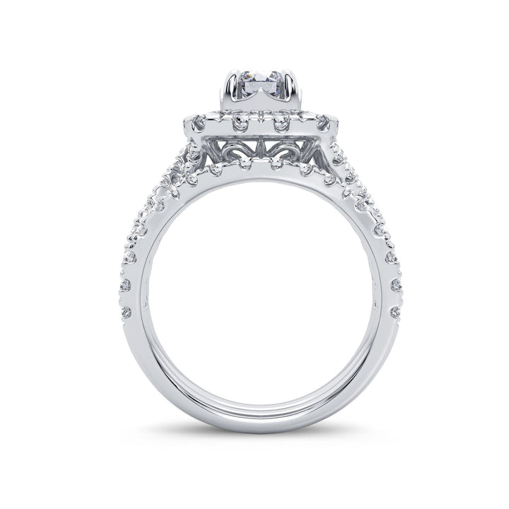 Brilliant 14k White Gold 2CT Lab Diamond Bridal Ring