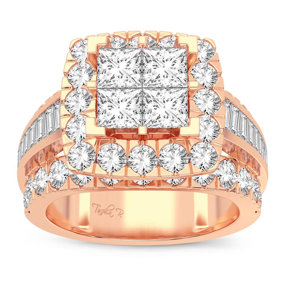 Sparkling 3CT Lab Diamond Ring in Blush Rose Gold