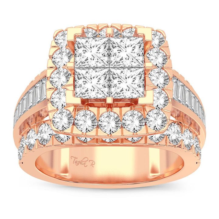 Sparkling 3CT Lab Diamond Ring in Blush Rose Gold