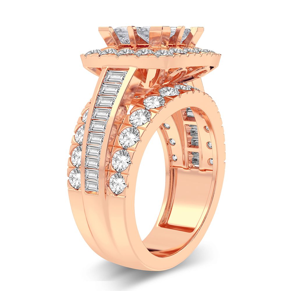 Sparkling 3CT Lab Diamond Ring in Blush Rose Gold