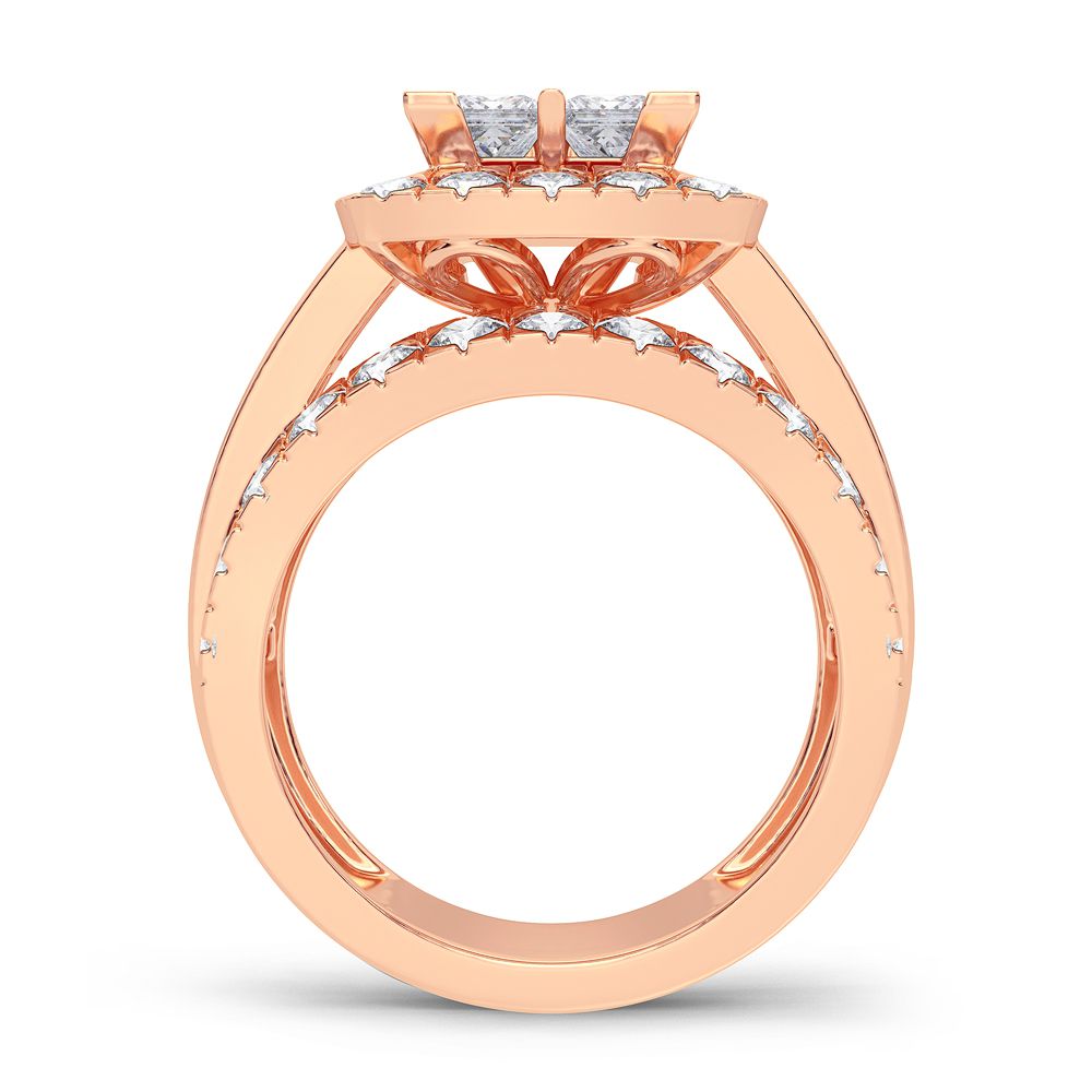 Sparkling 3CT Lab Diamond Ring in Blush Rose Gold