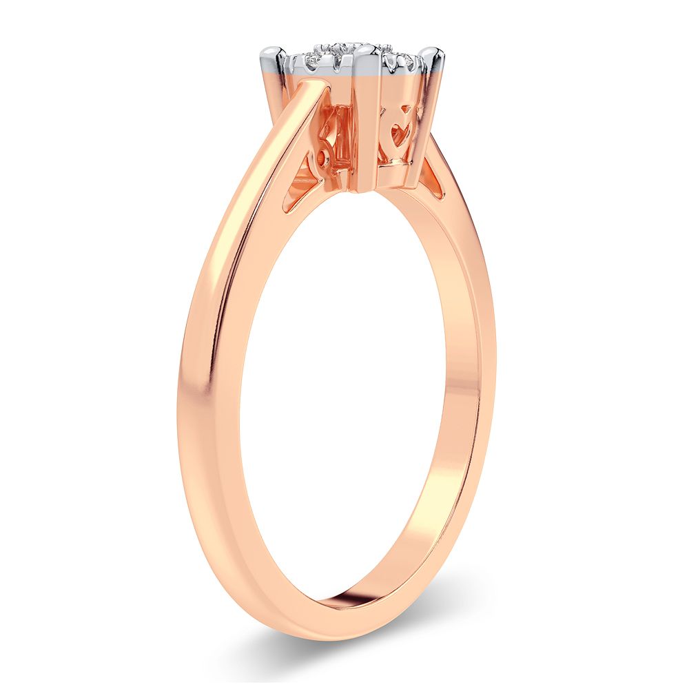 Delicate 14k Rose Gold 0.10CT Lab Diamond Promise Ring
