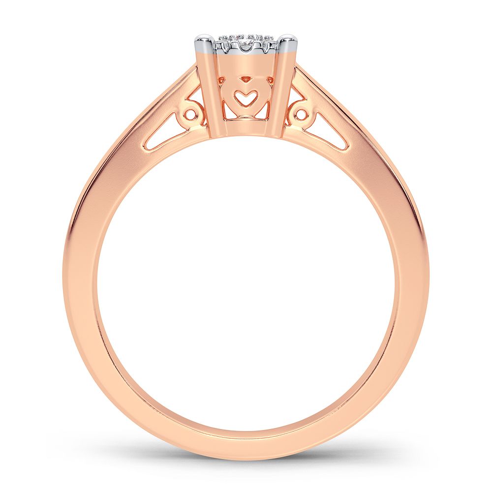 Delicate 14k Rose Gold 0.10CT Lab Diamond Promise Ring