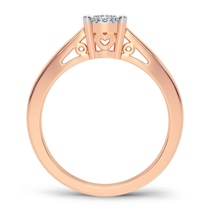 Delicate 14k Rose Gold 0.10CT Lab Diamond Promise Ring