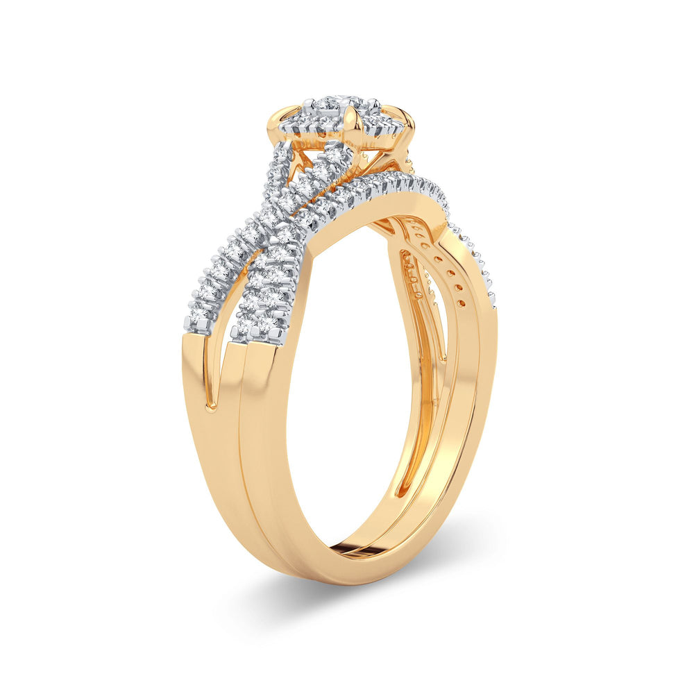 14K Yellow Gold Lab Diamond Womens Bridal Ring 0.33CT