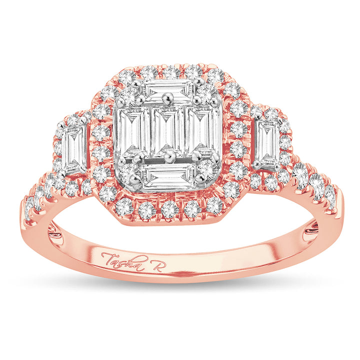 Romantic 14k Rose Gold Lab Diamond Engagement Ring 0.75Ct