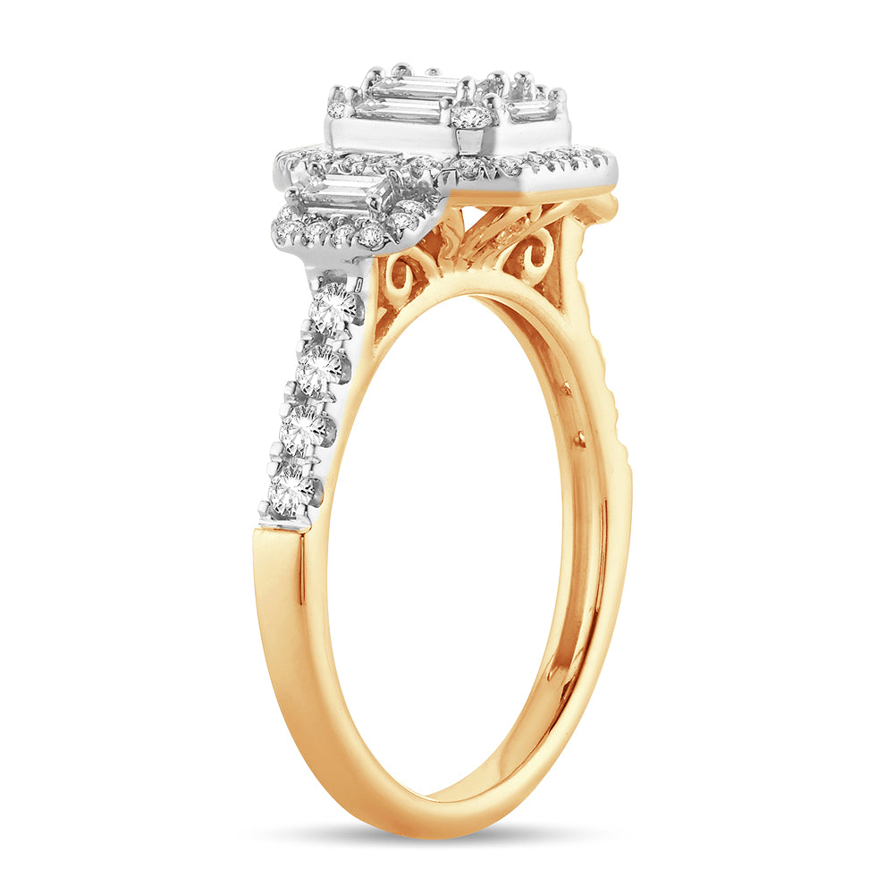 14k Yellow Gold 0.75Ct Lab Diamond Womens Engagement Ring