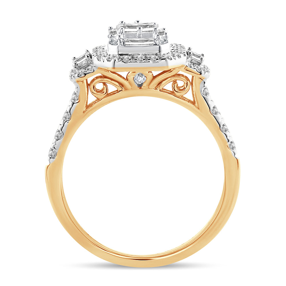 14k Yellow Gold 0.75Ct Lab Diamond Womens Engagement Ring