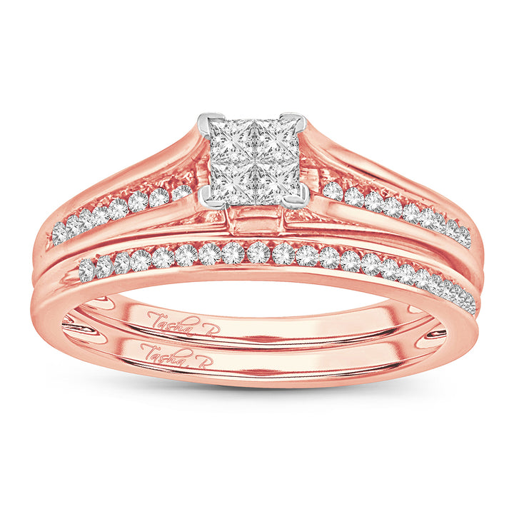 Romantic 10k Rose Gold Lab Diamond Bridal Ring (0.33CT)