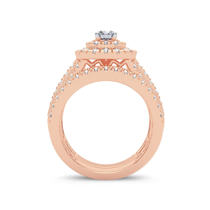 14k Rose Gold 2CT Lab Diamond Bridal Engagement Ring