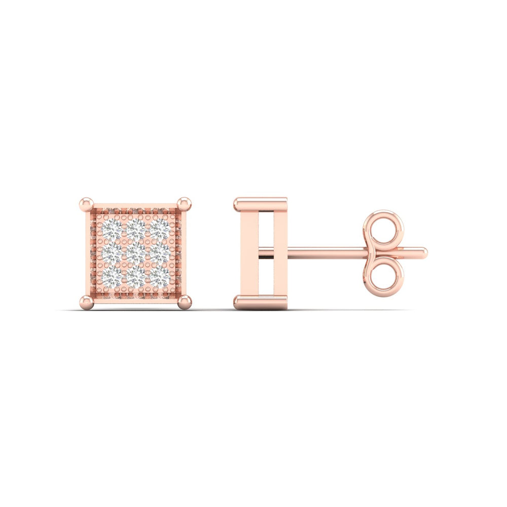 Romantic Rose Gold Lab Diamond Stud Earrings - 0.05CT Sparkle