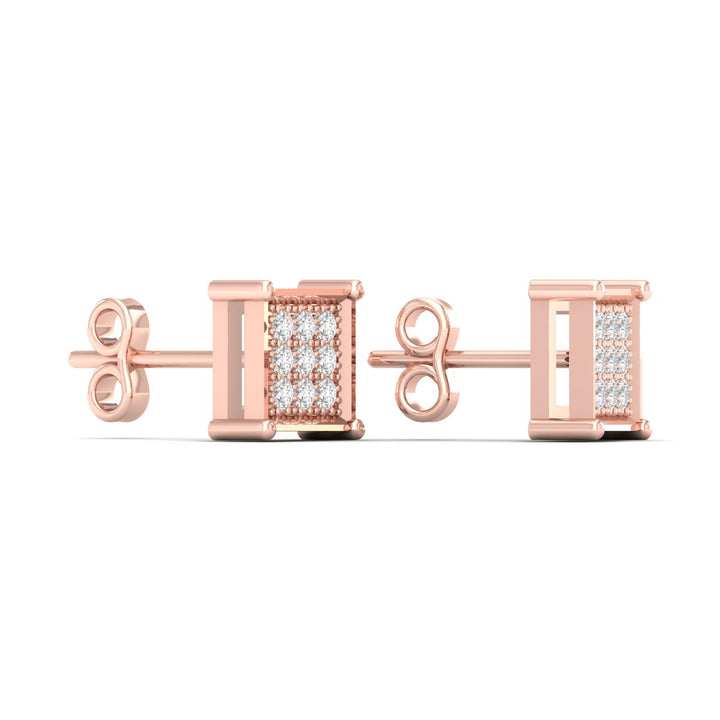 Romantic Rose Gold Lab Diamond Stud Earrings - 0.05CT Sparkle