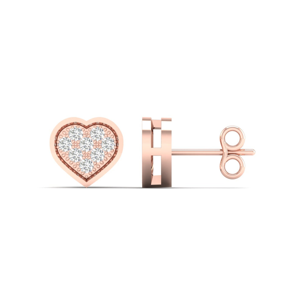 Delicate 10k Rose Gold 0.05CT Lab Diamond Stud Earrings