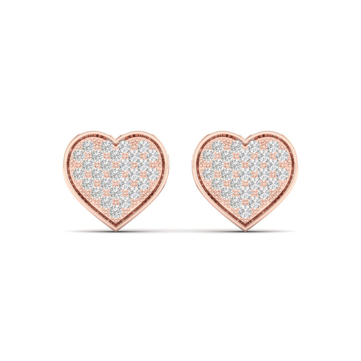 Romantic Rose Gold Lab Diamond Stud Earrings - 0.15CT Sparkle