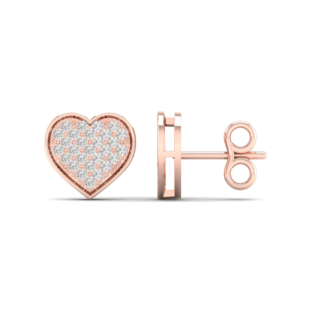 Romantic Rose Gold Lab Diamond Stud Earrings - 0.15CT Sparkle