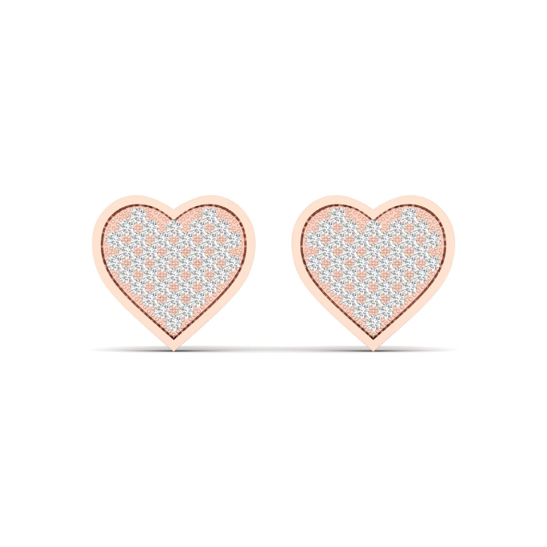 Romantic Rose Gold Lab Diamond Stud Earrings - 0.20CT