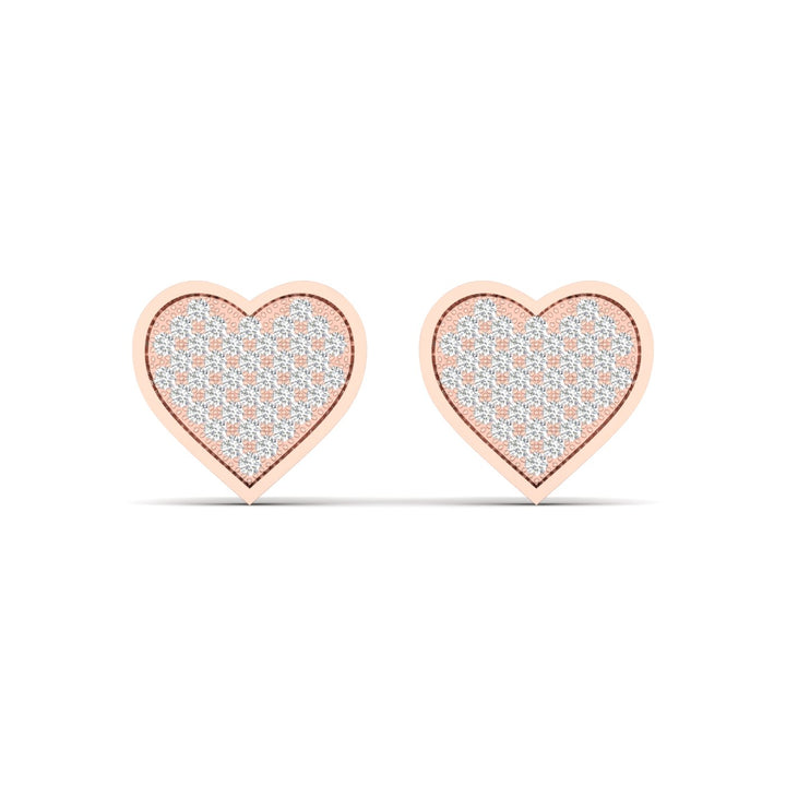 Romantic Rose Gold Lab Diamond Stud Earrings - 0.20CT