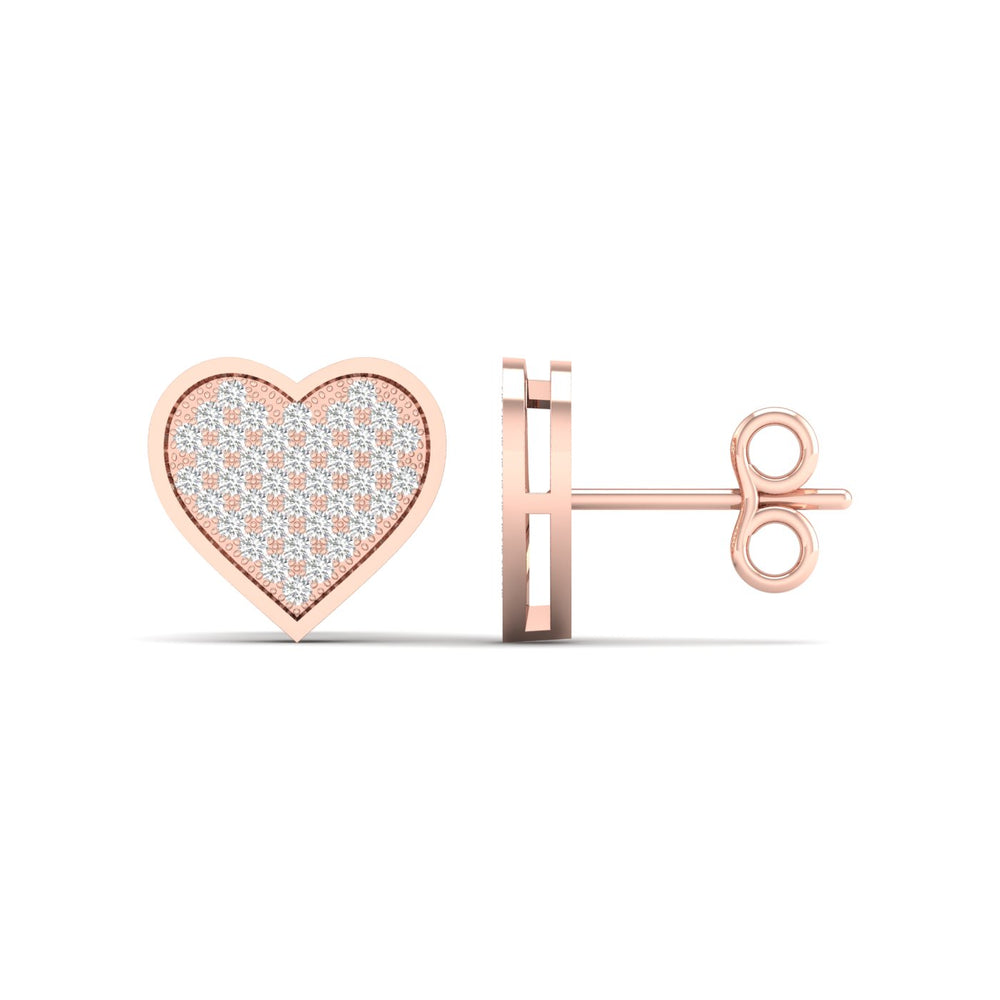 Romantic Rose Gold Lab Diamond Stud Earrings - 0.20CT