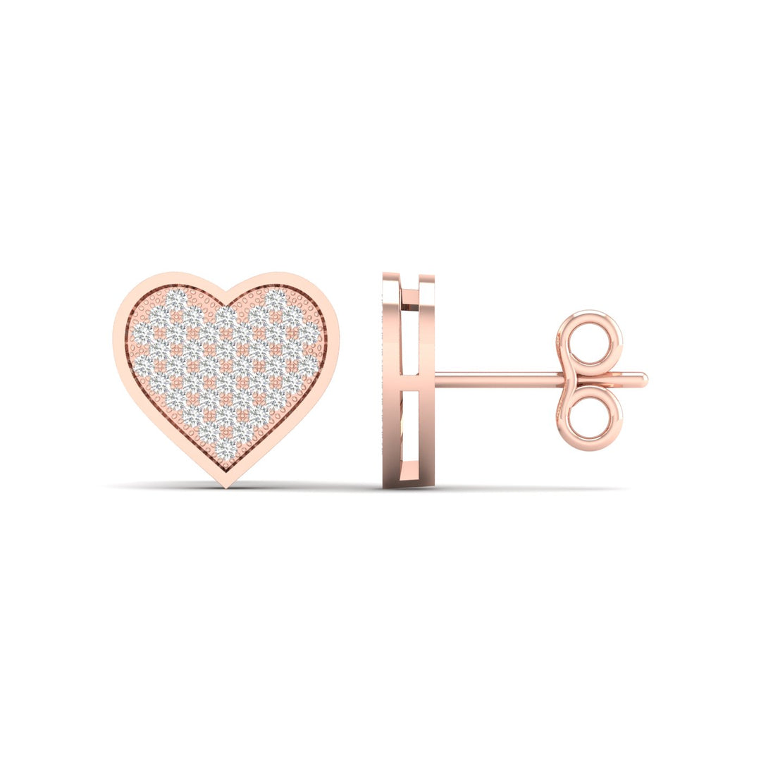 Romantic Rose Gold Lab Diamond Stud Earrings - 0.20CT