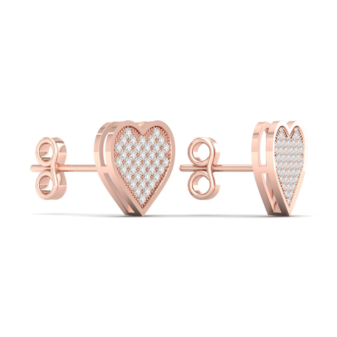 Romantic Rose Gold Lab Diamond Stud Earrings - 0.20CT