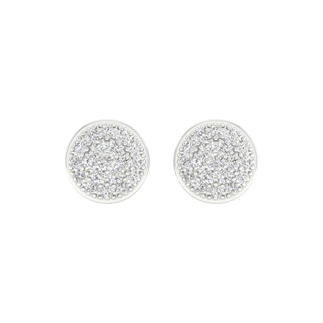 Chic 10k White Gold Lab Diamond Stud Earrings for Women