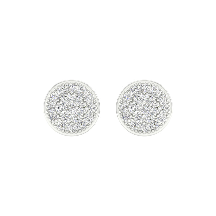 Chic 10k White Gold Lab Diamond Stud Earrings for Women
