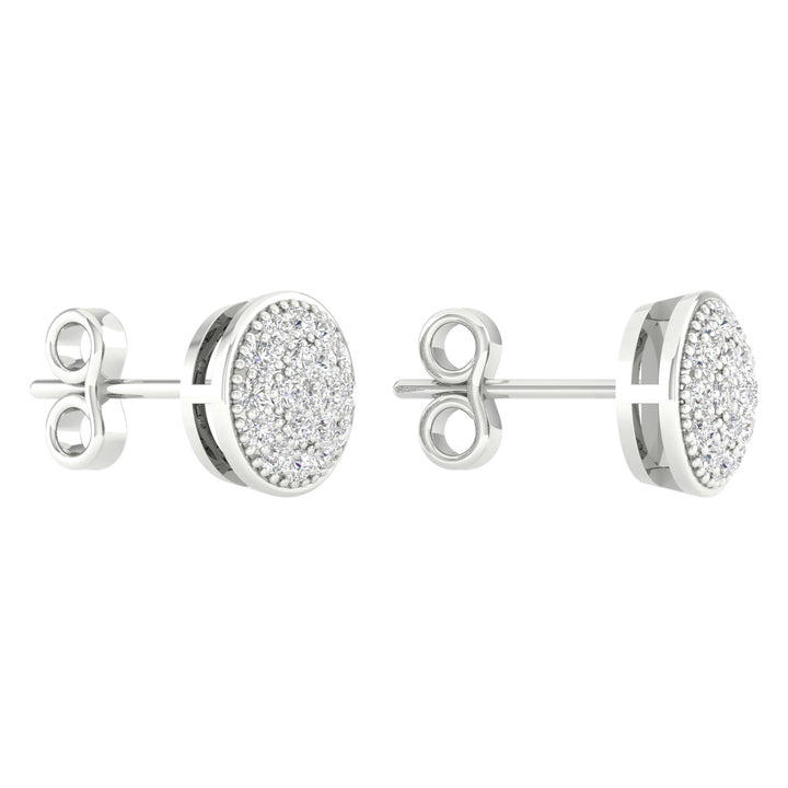 Chic 10k White Gold Lab Diamond Stud Earrings for Women