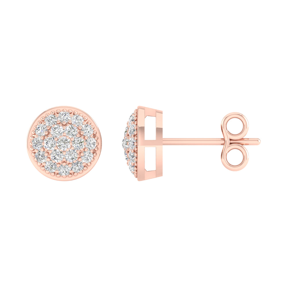 Romantic 10k Rose Gold Lab Diamond Stud Earrings