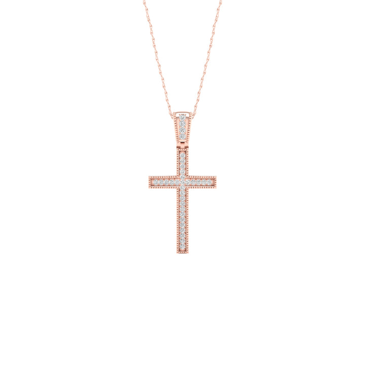 Romantic 10k Rose Gold Lab Diamond Pendant Necklace