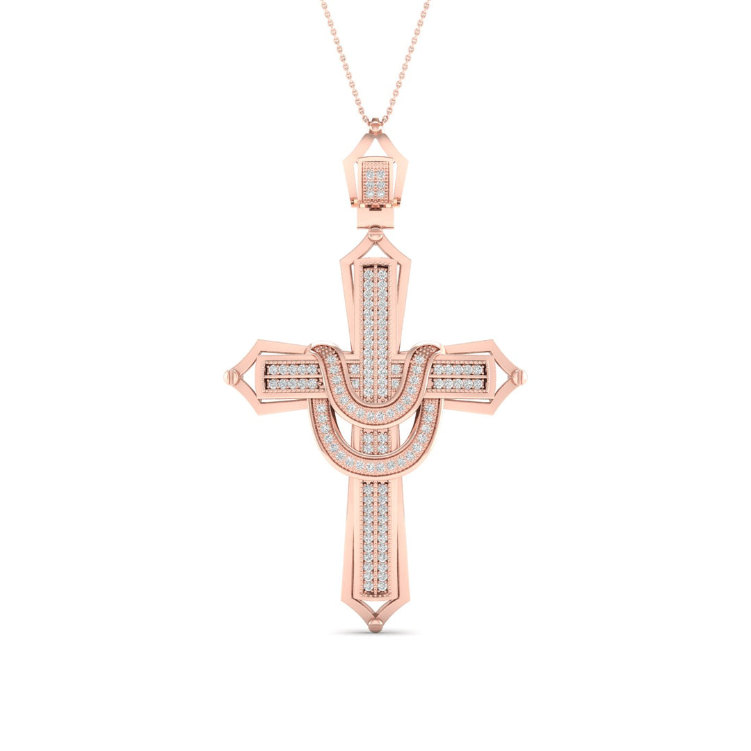 Romantic 10k Rose Gold 0.38CT Lab Diamond Pendant Necklace