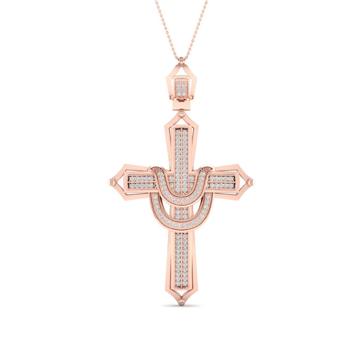 Romantic 10k Rose Gold 0.38CT Lab Diamond Pendant Necklace