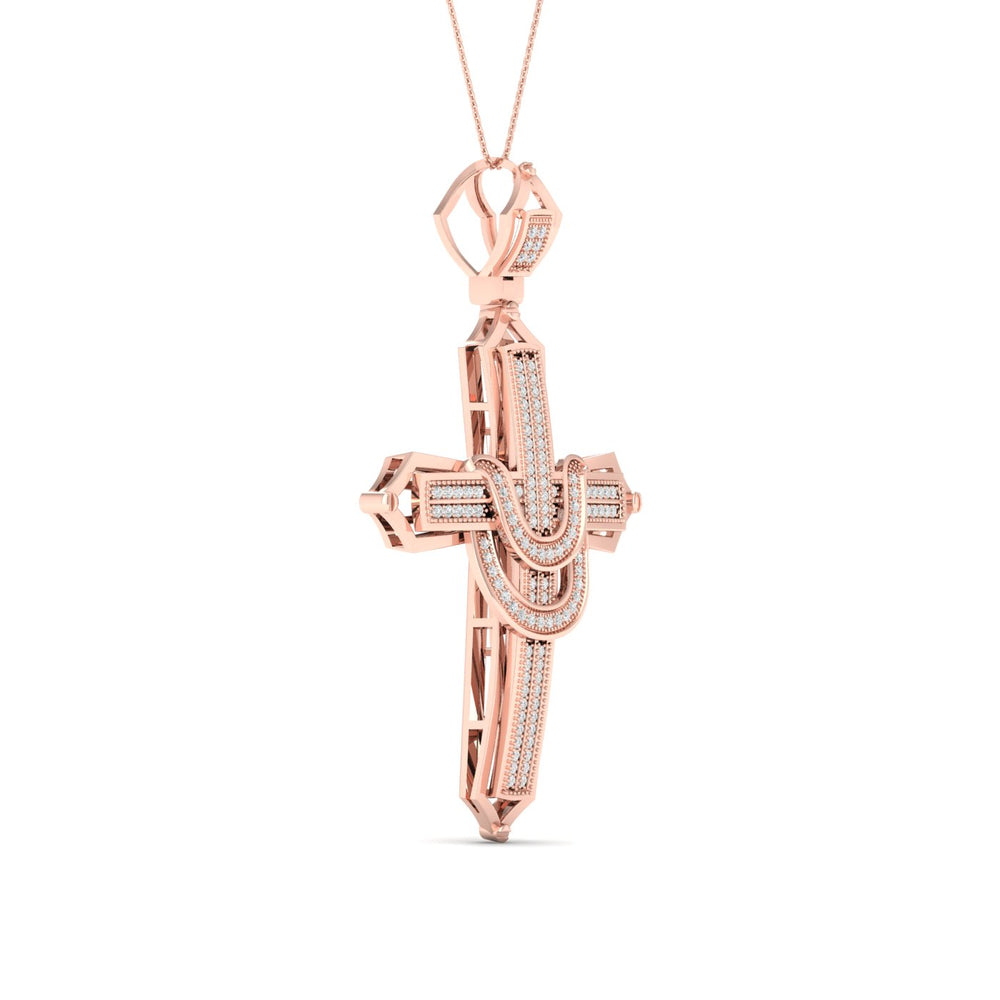 Romantic 10k Rose Gold 0.38CT Lab Diamond Pendant Necklace