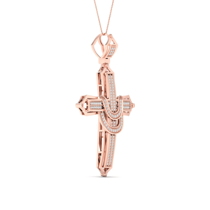 Romantic 10k Rose Gold 0.38CT Lab Diamond Pendant Necklace