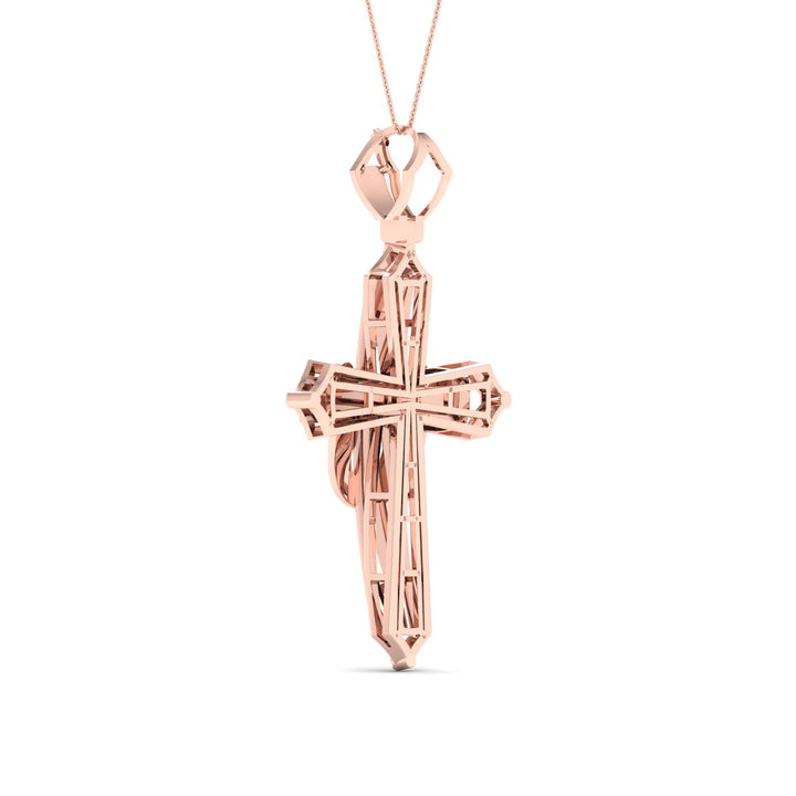 Romantic 10k Rose Gold 0.38CT Lab Diamond Pendant Necklace