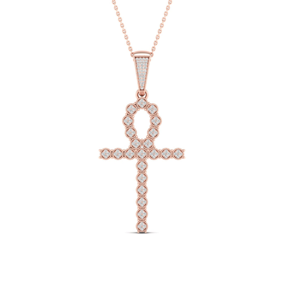 Delicate 10k Rose Gold 0.38CT Lab Diamond Pendant