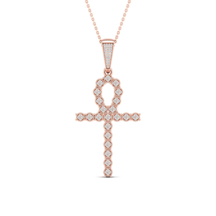 Delicate 10k Rose Gold 0.38CT Lab Diamond Pendant
