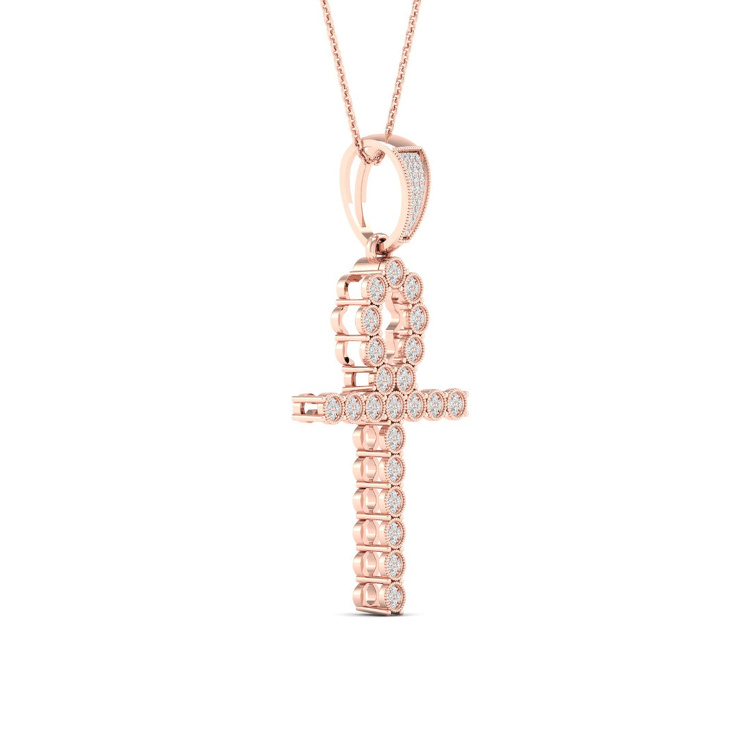 Delicate 10k Rose Gold 0.38CT Lab Diamond Pendant