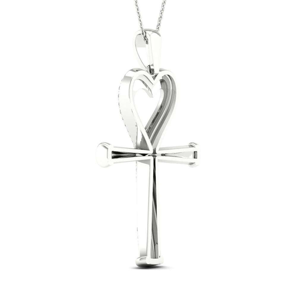 Luminous 10k White Gold Lab Diamond Pendant Necklace