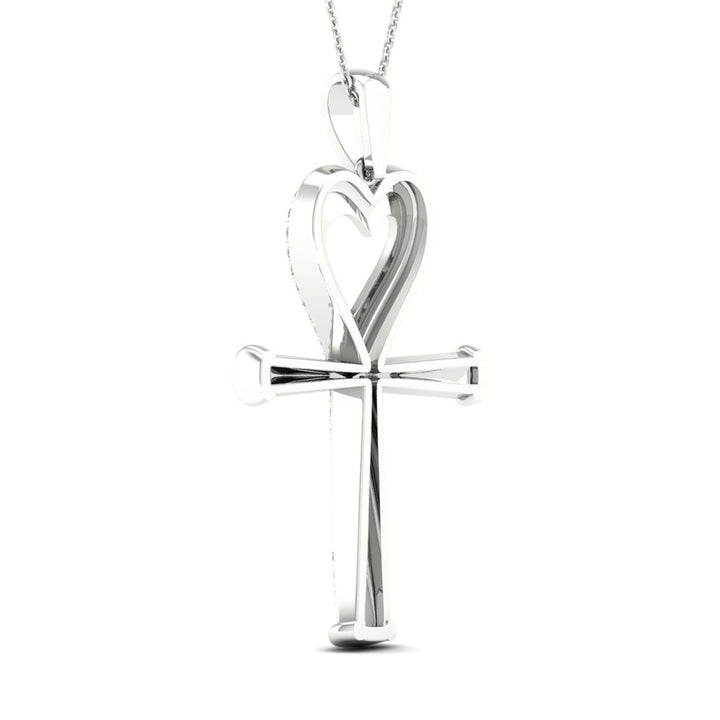Luminous 10k White Gold Lab Diamond Pendant Necklace