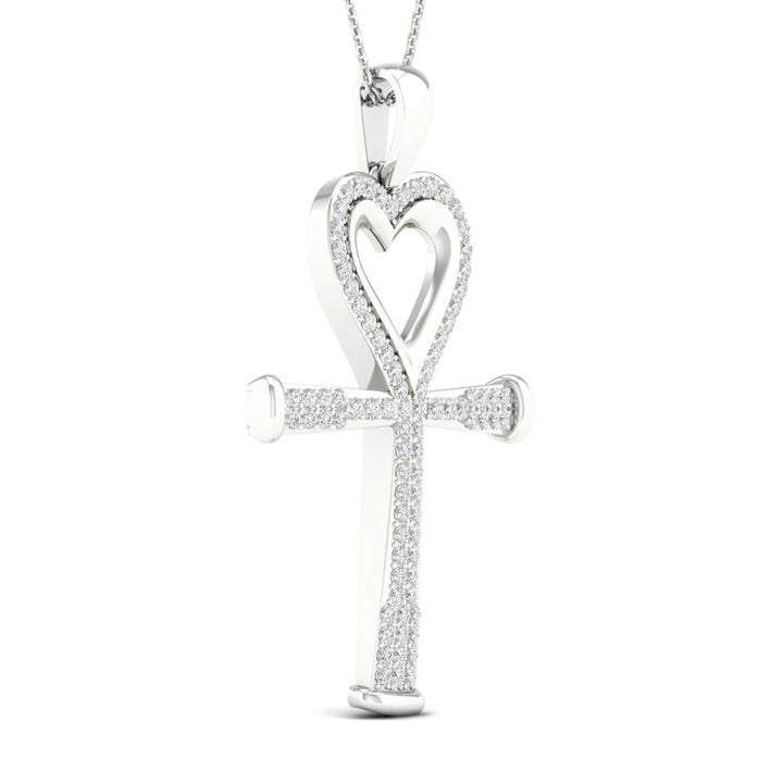 Luminous 10k White Gold Lab Diamond Pendant Necklace