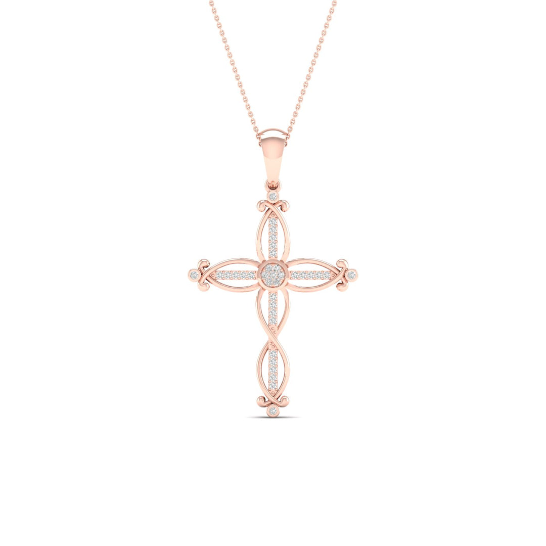 Delicate 10k Rose Gold 0.10CT Lab Diamond Pendant