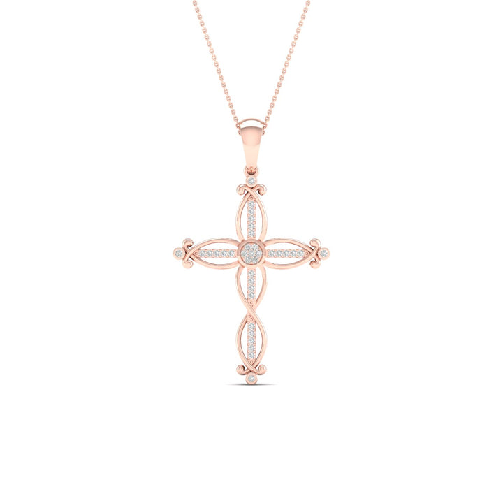 Delicate 10k Rose Gold 0.10CT Lab Diamond Pendant