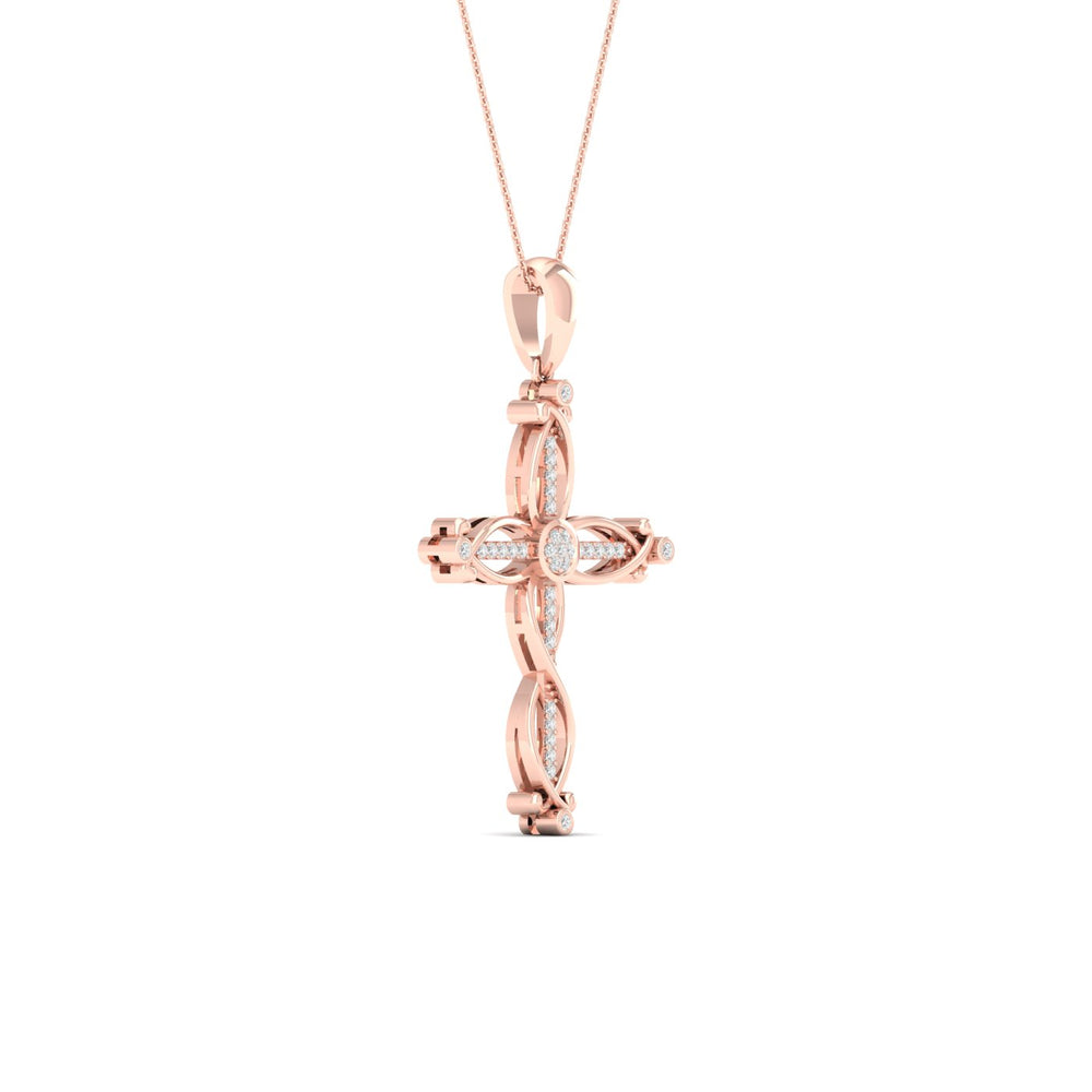 Delicate 10k Rose Gold 0.10CT Lab Diamond Pendant