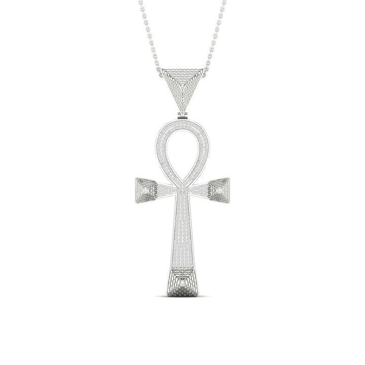 Luminous 10k White Gold 0.50CT Lab Diamond Pendant Necklace