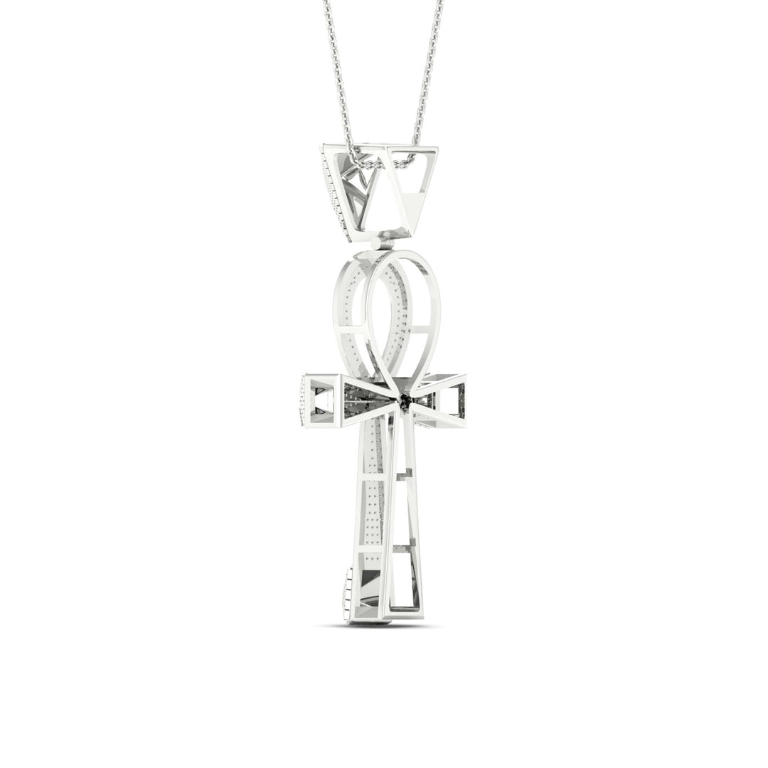 Luminous 10k White Gold 0.50CT Lab Diamond Pendant Necklace