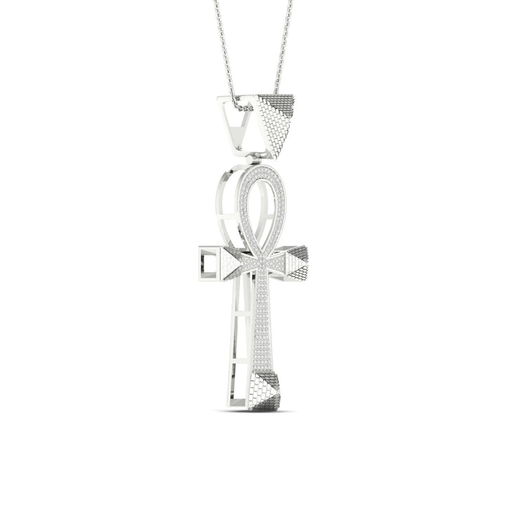 Luminous 10k White Gold 0.50CT Lab Diamond Pendant Necklace