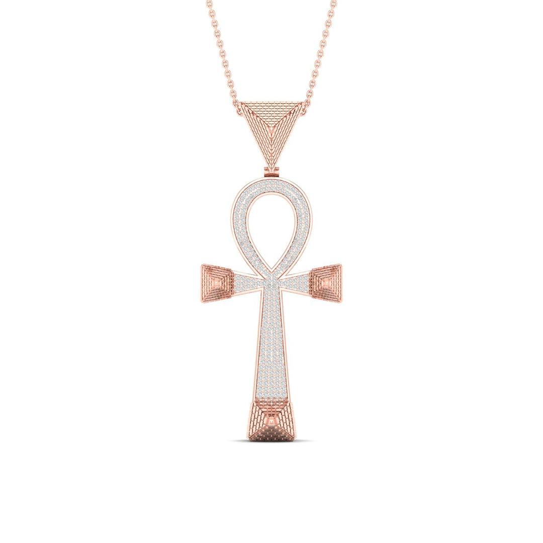 Romantic 10k Rose Gold 0.50CT Lab Diamond Pendant Necklace