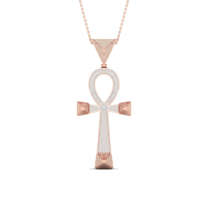 Romantic 10k Rose Gold 0.50CT Lab Diamond Pendant Necklace