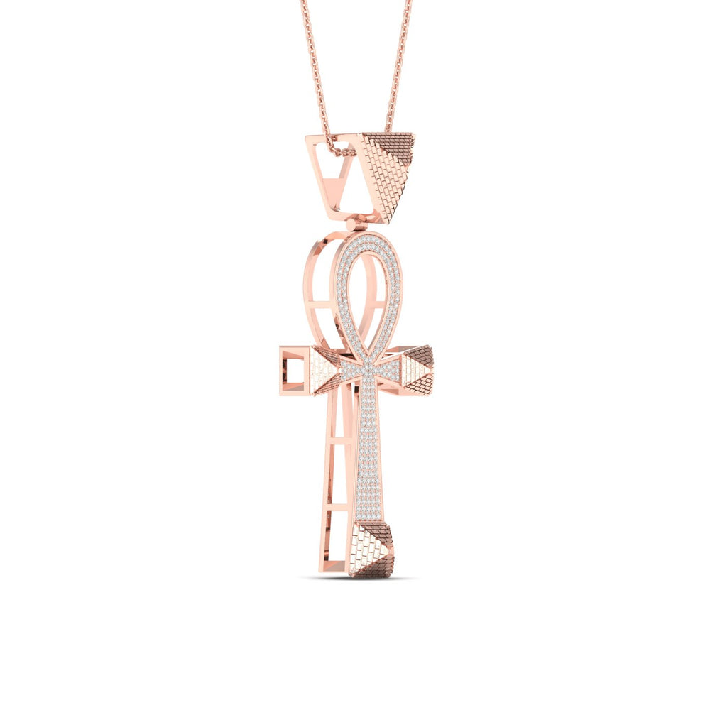 Romantic 10k Rose Gold 0.50CT Lab Diamond Pendant Necklace