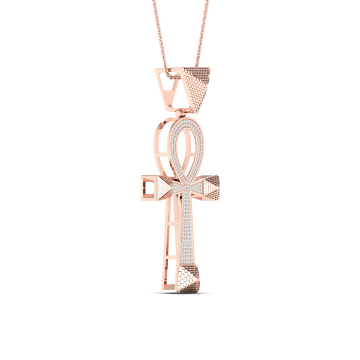 Romantic 10k Rose Gold 0.50CT Lab Diamond Pendant Necklace